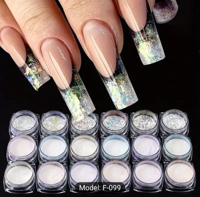 18 Bottle Chrome &amp; Flake Chrome For Nails