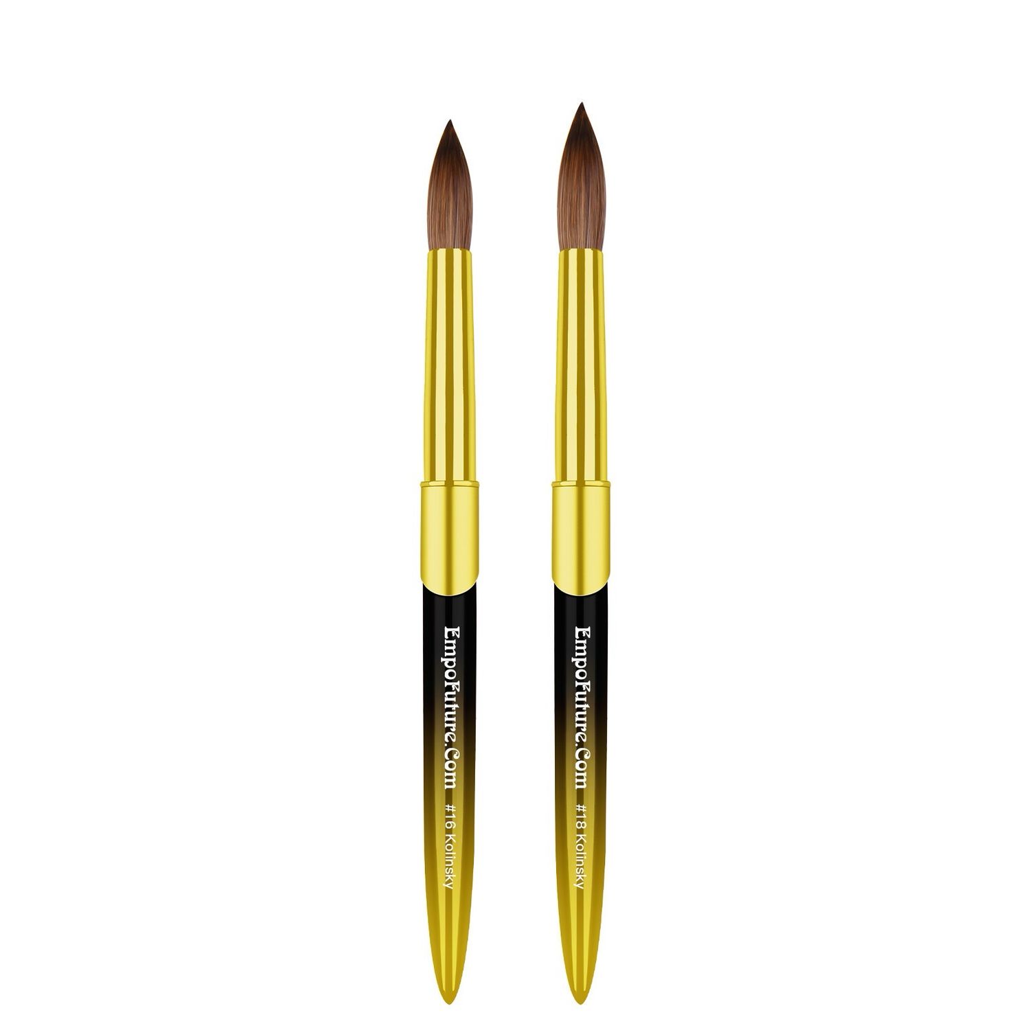 Black &amp; Gold Acrylic Nail Brush Size 16 and 18