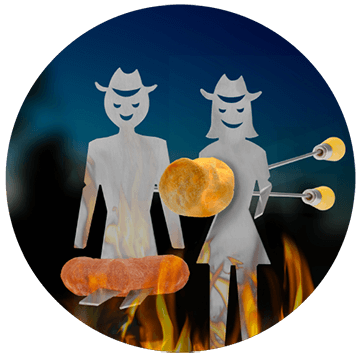 Broches à guimauves ou saucisses originales Cowboy &amp; Cowgirl