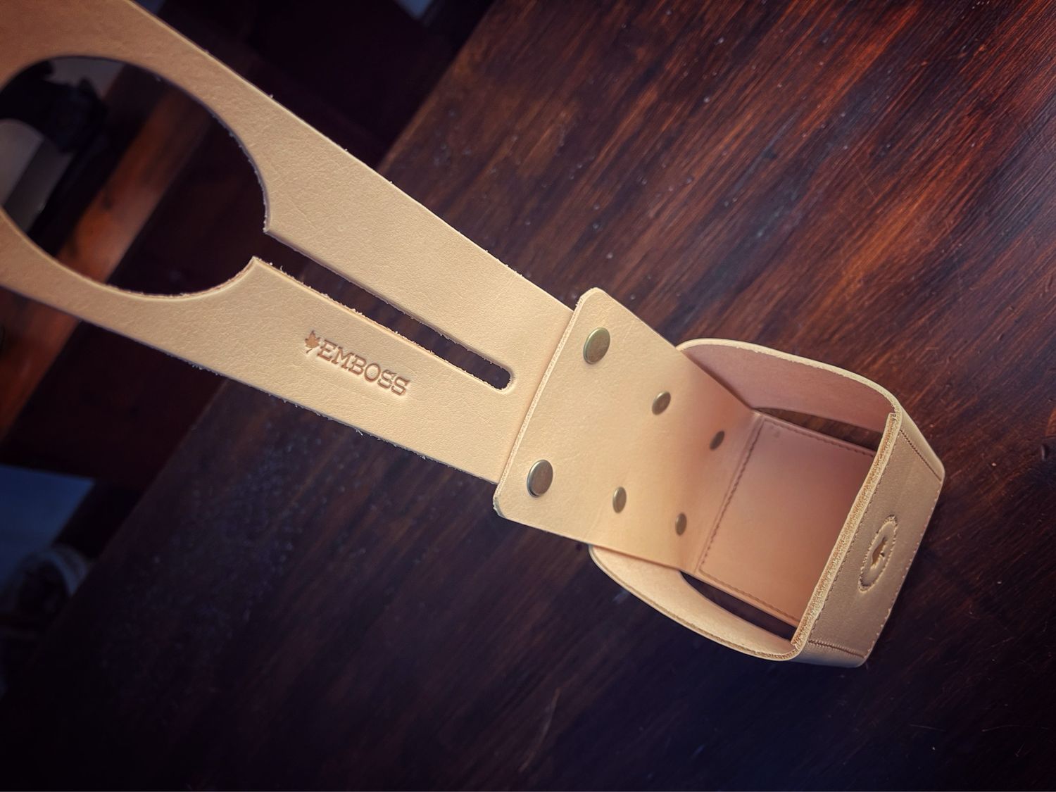 Porta mate para auto (vaqueta natural)