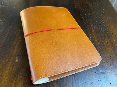 A5 Tapa de cuero MAÍZ (con bolsillos interiores)