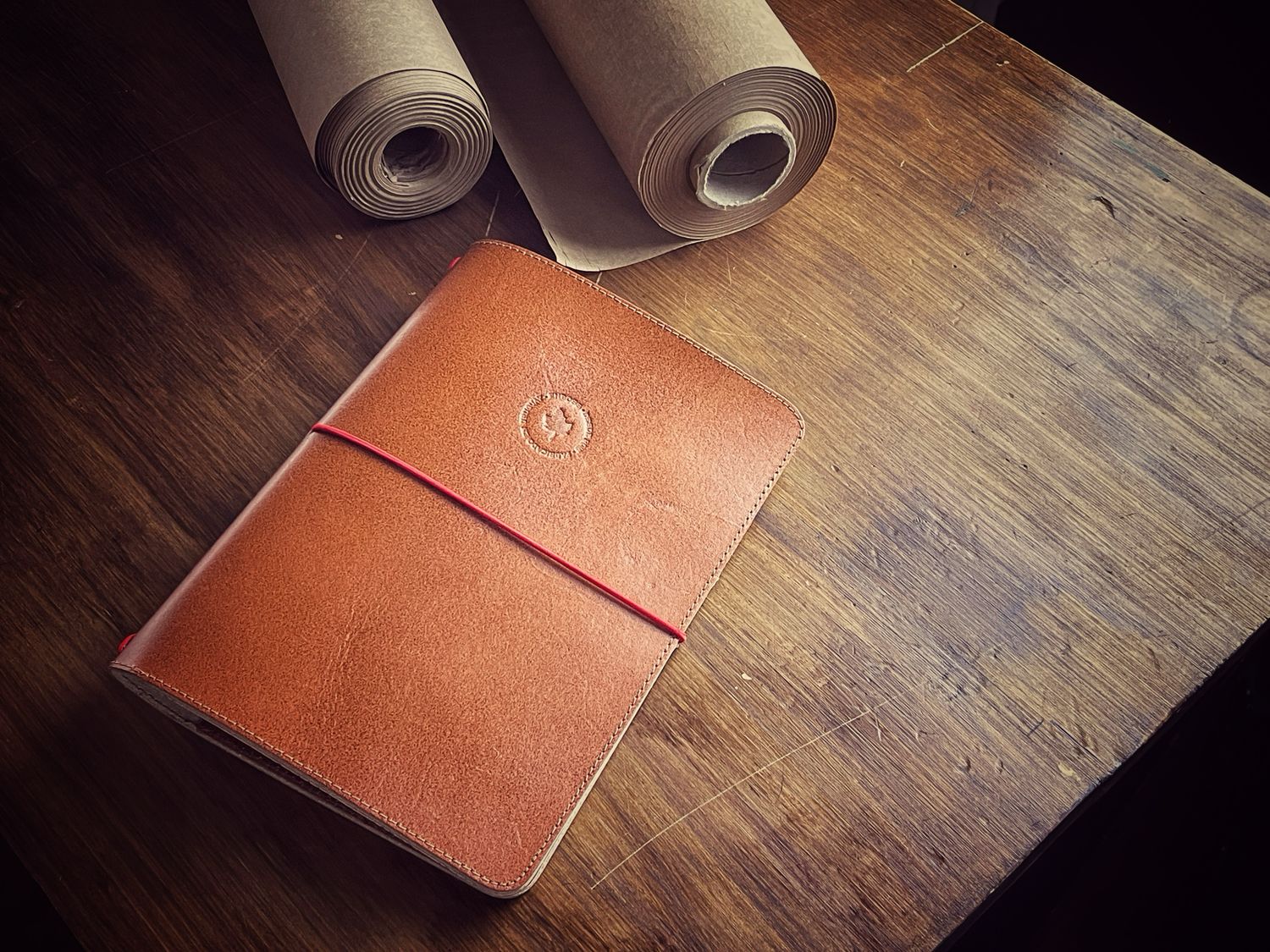 A5 Tapa de cuero MAÍZ (con bolsillos interiores)