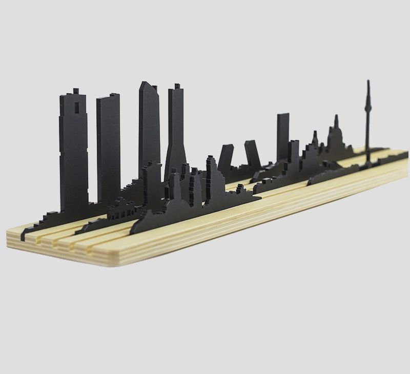 Madrid City Skyline Silhouette