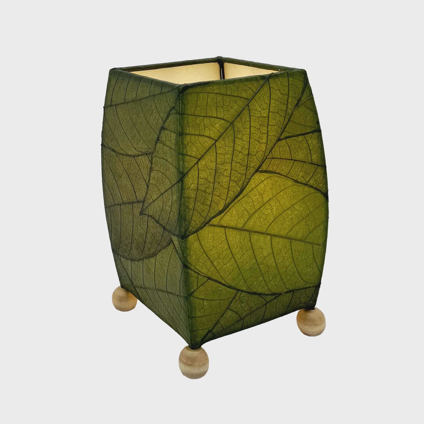 Mini Square Cocoa Leaf Lamp Green