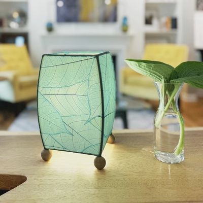 Mini Square Cocoa Leaf Lamp Sea Blue