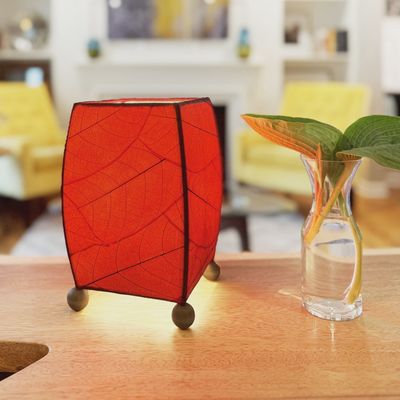 Mini Square Cocoa Leaf Lamp Red