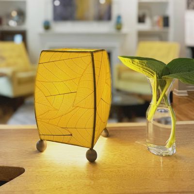 Mini Square Cocoa Leaf Lamp Yellow