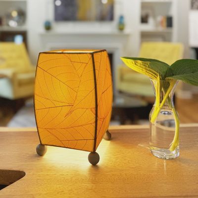 Mini Square Cocoa Leaf Lamp Orange