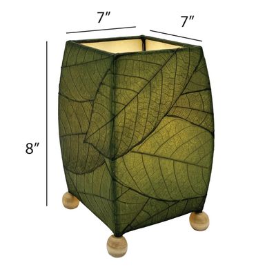 Mini Square Cocoa Leaf Lamp Green