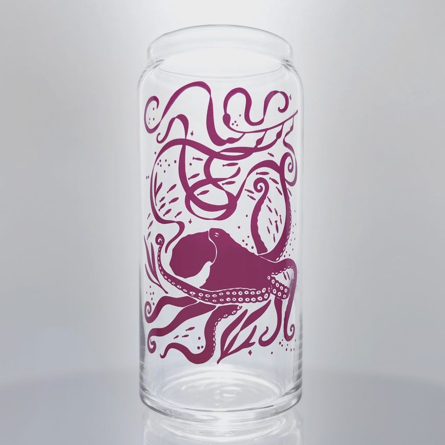 Tall Octopus in Kelp Glass