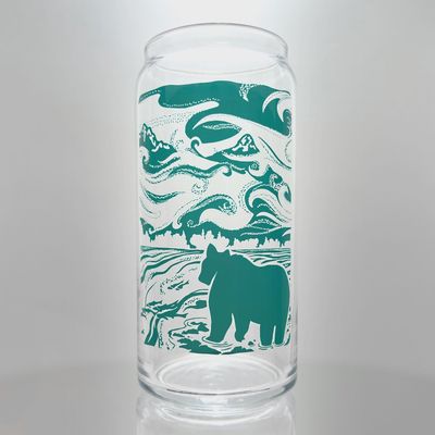 Tall Bear, Fish, &amp; Peaks Glass
