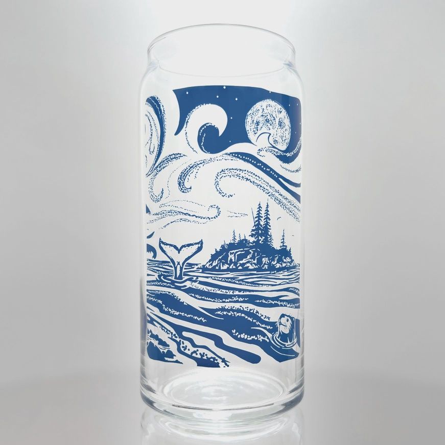 Tall Whale, Otter &amp; Moon Glass