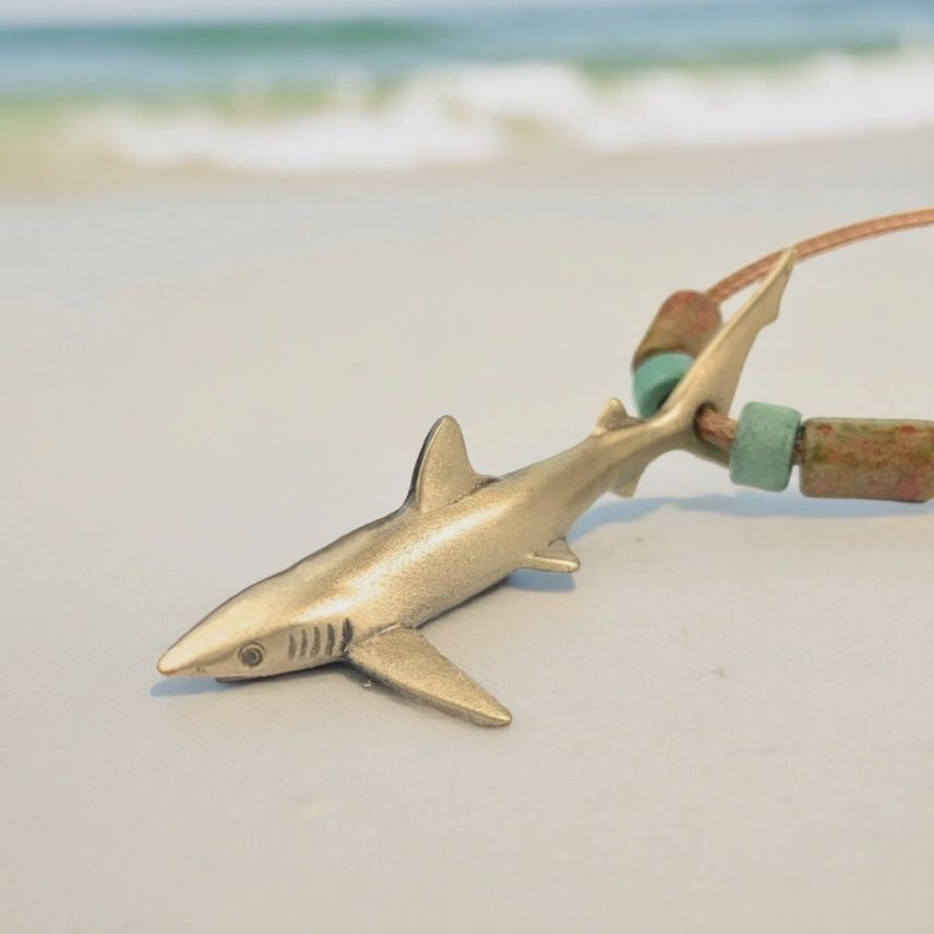 Blue Shark Bronze Pendant