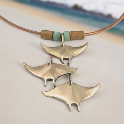 Manta Trio Bronze Pendant