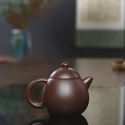 Yixing Clay Brown Dragon Egg Teapot