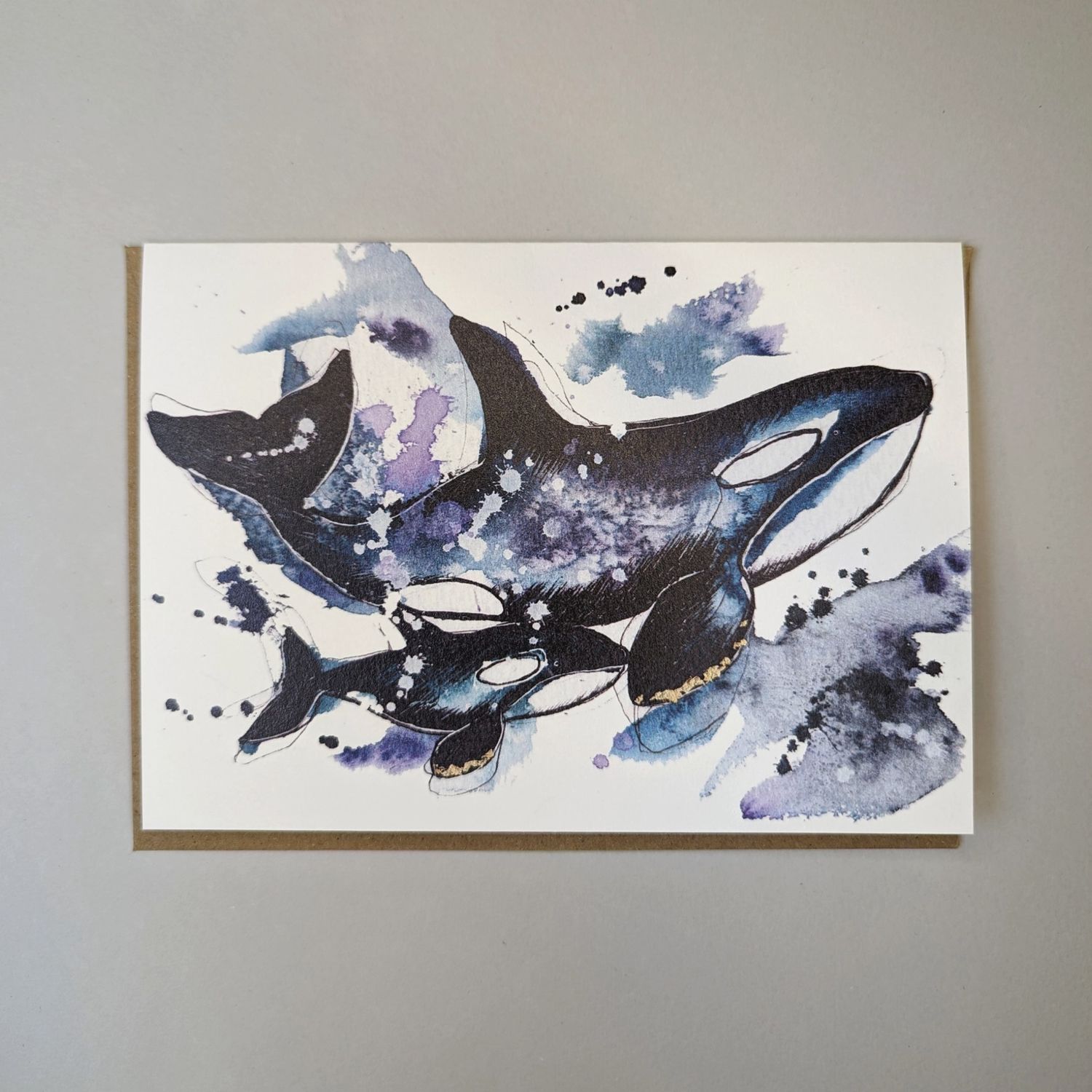 Keep Swimming' Orca Card