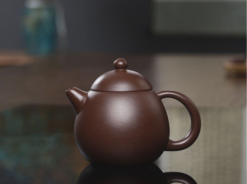 Yixing Clay Brown Dragon Egg Teapot