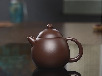 Yixing Clay Brown Dragon Egg Teapot