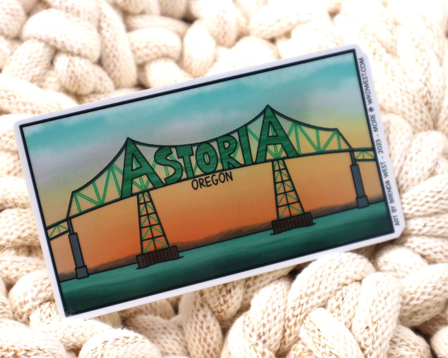 Holographic Astoria Megler Sticker
