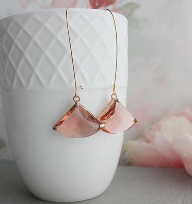 Peach Glass Earrings