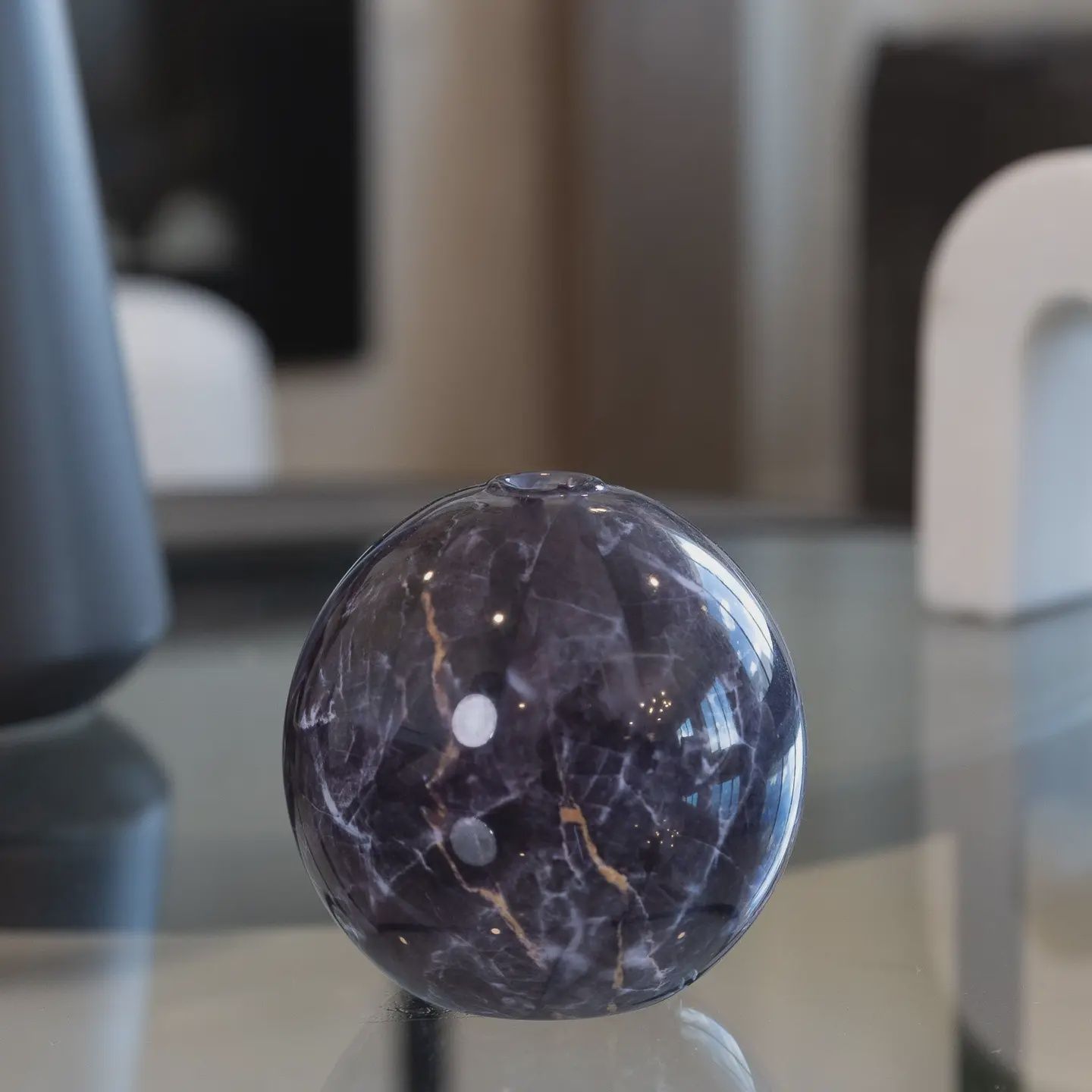 Neva Charcoal Marble Vase