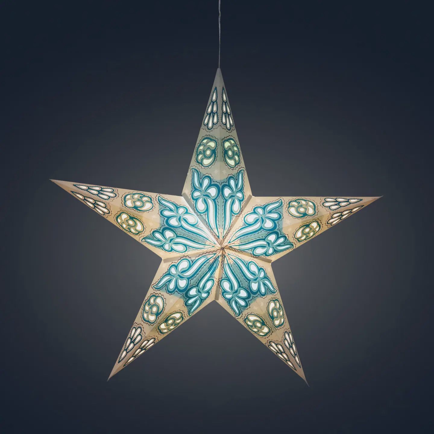 Pippa White / Turquois Star - 5 Point 24"