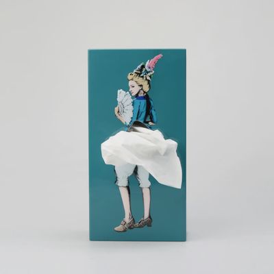 Teal Flying Skirt Tissue Box
