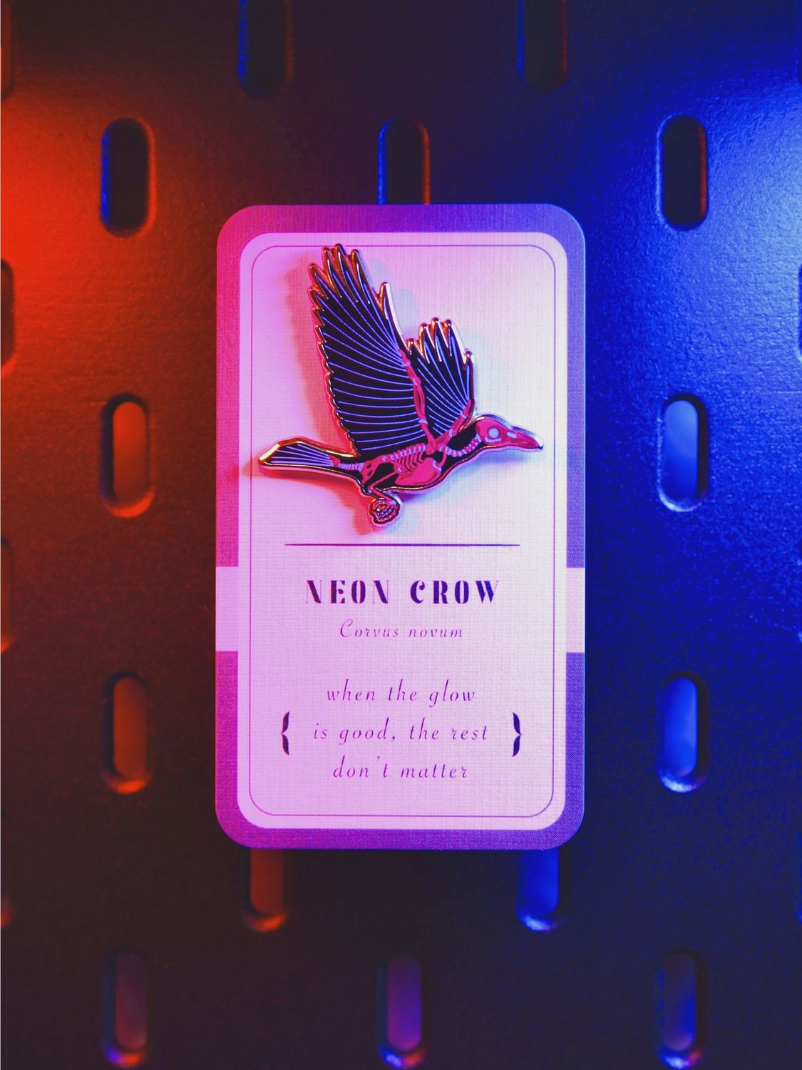 Neon Crow Enamel Pin