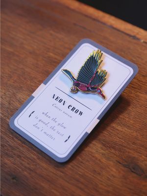 Neon Crow Enamel Pin