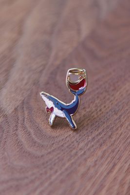 Wine Whale Enamel Pin
