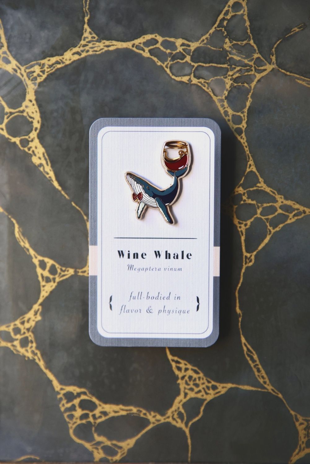 Wine Whale Enamel Pin