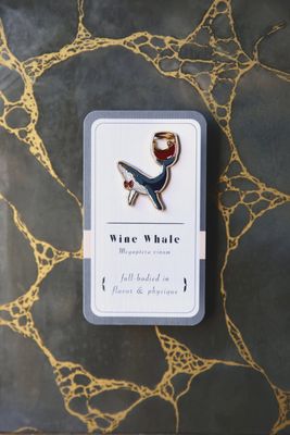 Wine Whale Enamel Pin