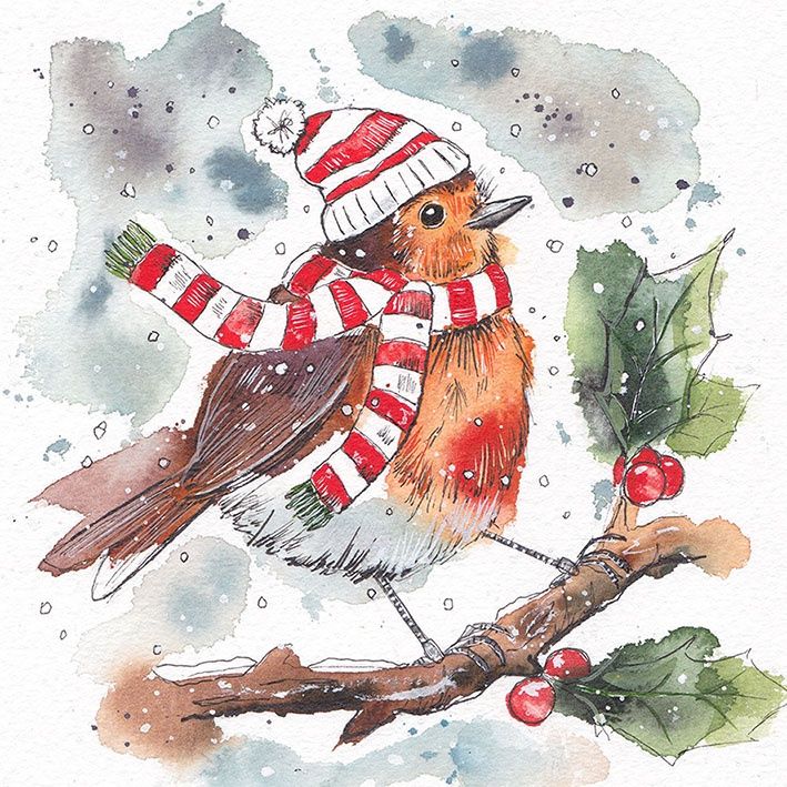 Jolly Robin Christmas Card