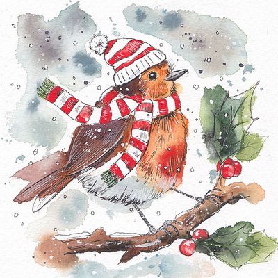 Jolly Robin Christmas Card