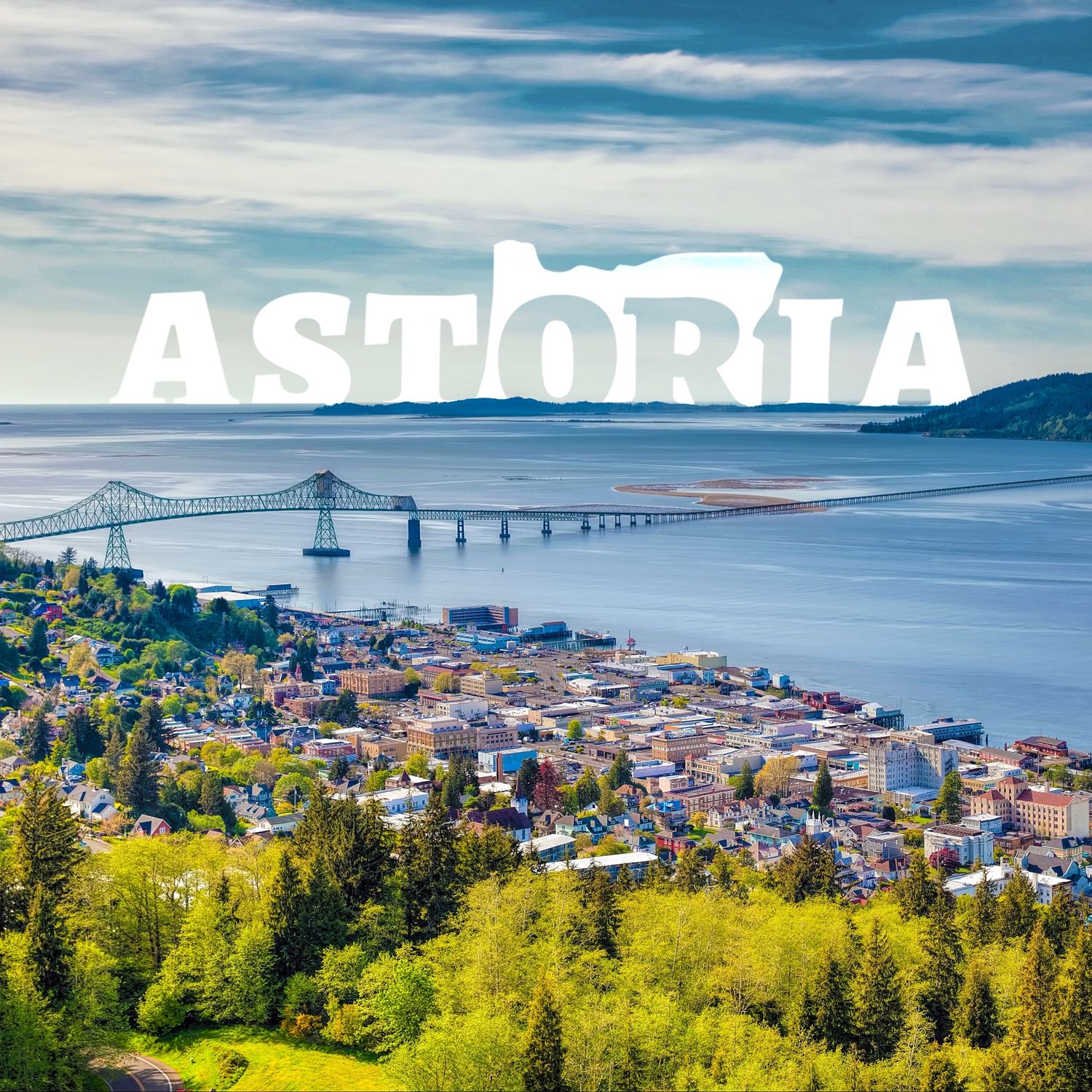 Astoria Aerial View Postcard