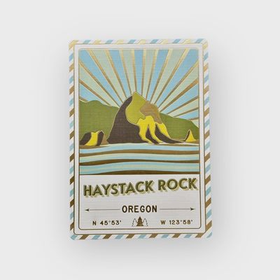Haystack Rock Foil Postcard