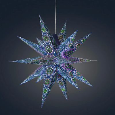 Kaleidoscope Blue Moravian Star - 19p 24"