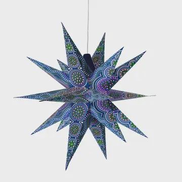 Kaleidoscope Blue Moravian Star - 19p 24"