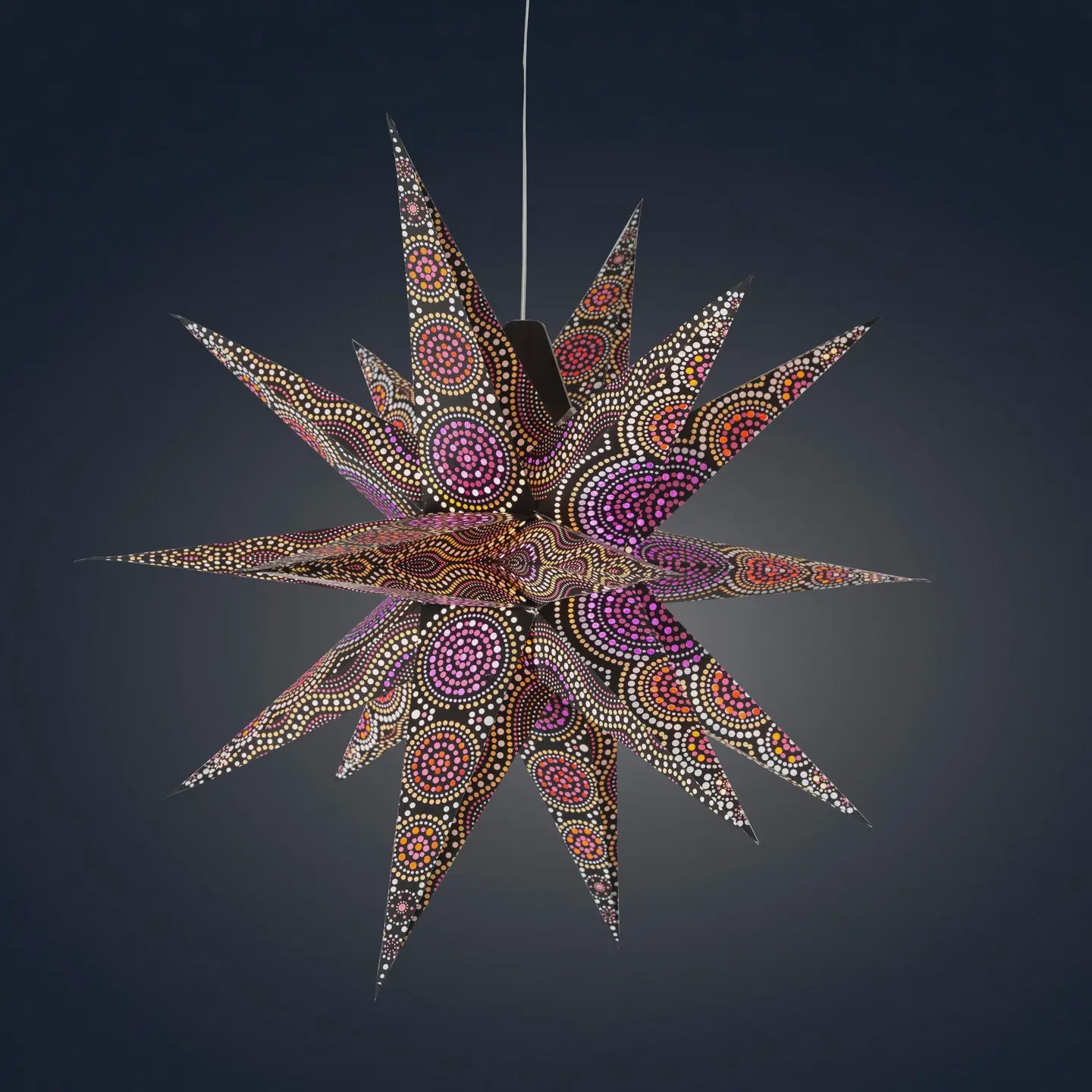 Kaleidoscope Red Moravian Star - 19p 24"