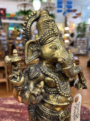 Brass Standing Ganesha Statue