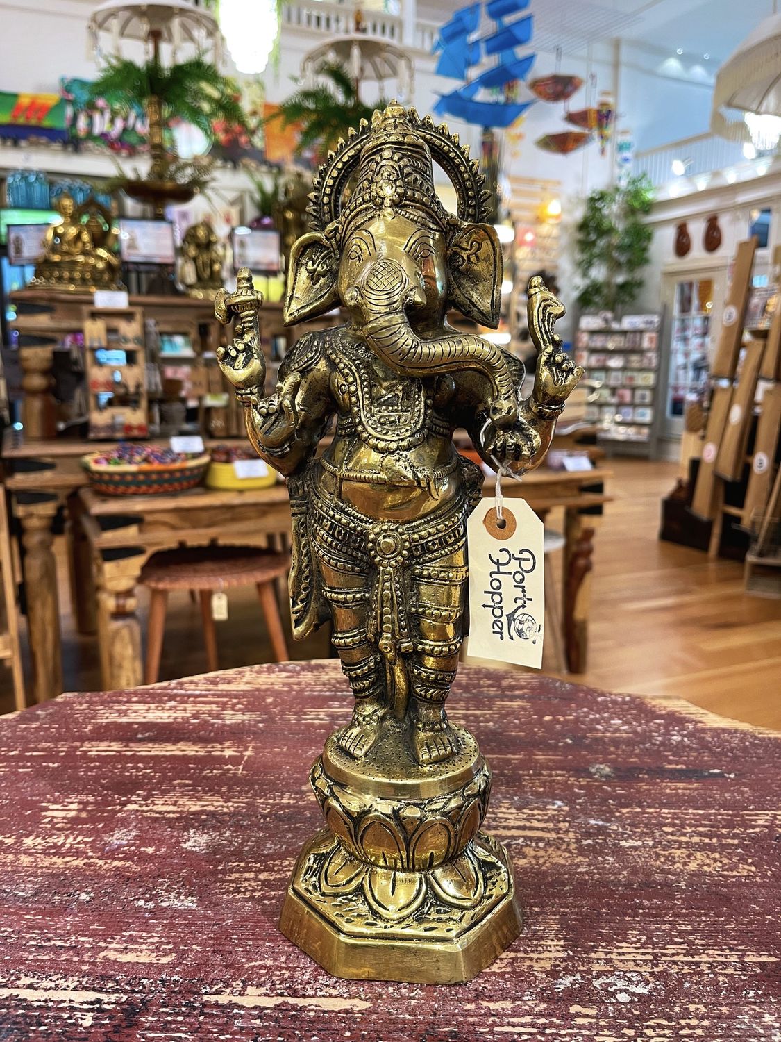 Brass Standing Ganesha Statue