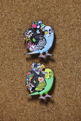 Loot Budgie Enamel Pin (Green)