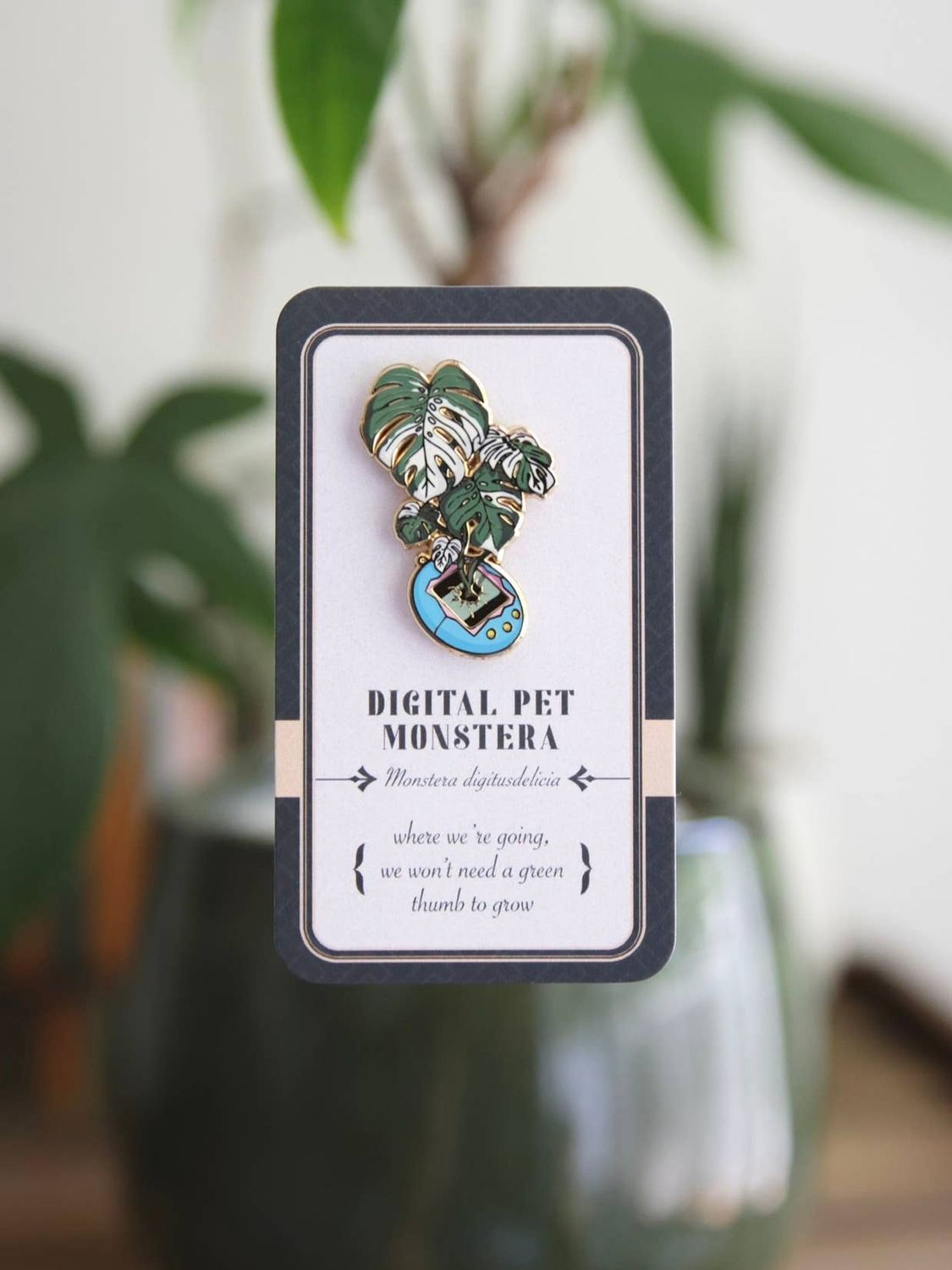 Digi Pet Monstera Enamel Pin