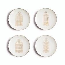 Plate Canal house small - 1 set van 4