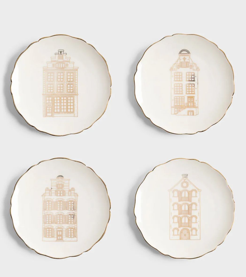 Plate Canal house small - 1 set van 4