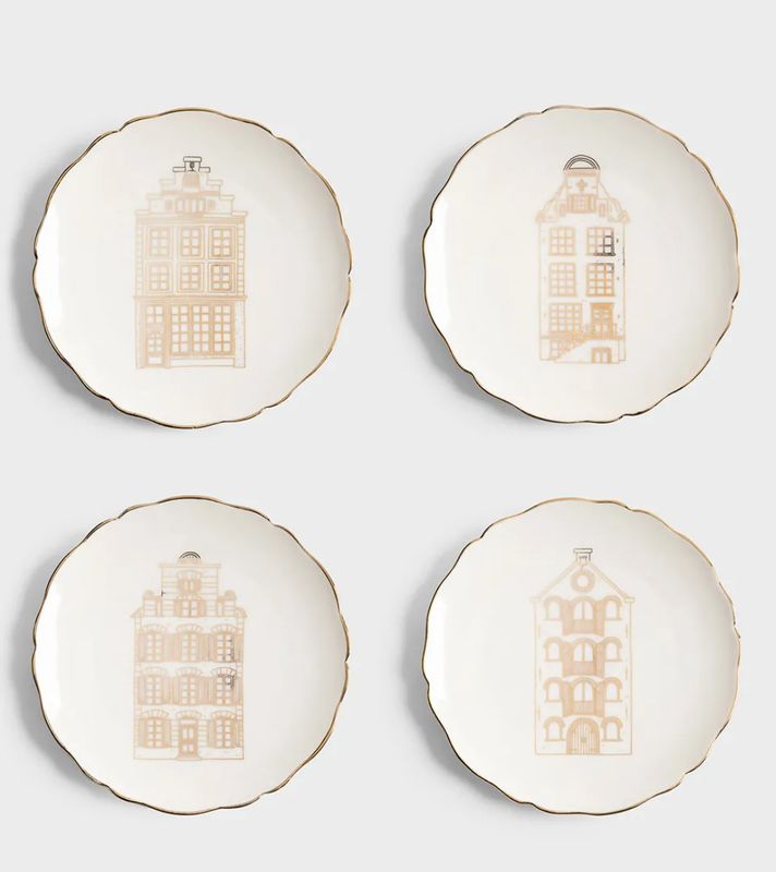 Plate Canal house small - 1 set van 4