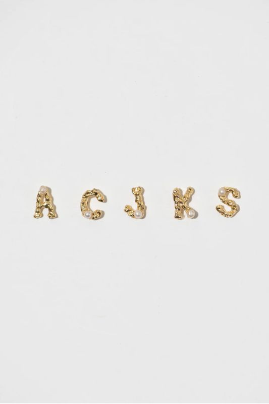 The Pearl Letter Ear Stud