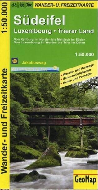 Hiking map - Südeifel, Luxembourg, Trierer Land - 1:50.000