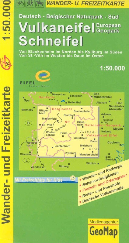 Carte de randonnées - Vulkaneifel Schneifel - 1/50.000