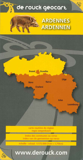 Straßenkarte - Ardennen-Wallonie - 1/180.000